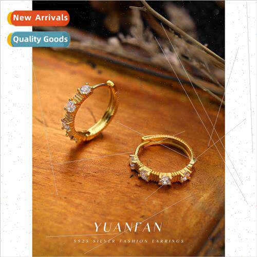 925 silver zirconia earrings female hundred wh Europe cold w