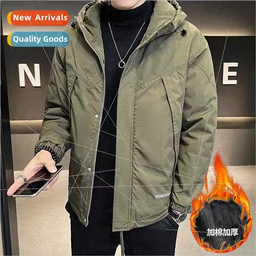 Jacket coat men fall winter 2023 new hooded work thickened r