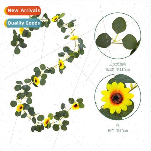 New three-dimensional 3 ked eucalyptus leaves rattan sunflow