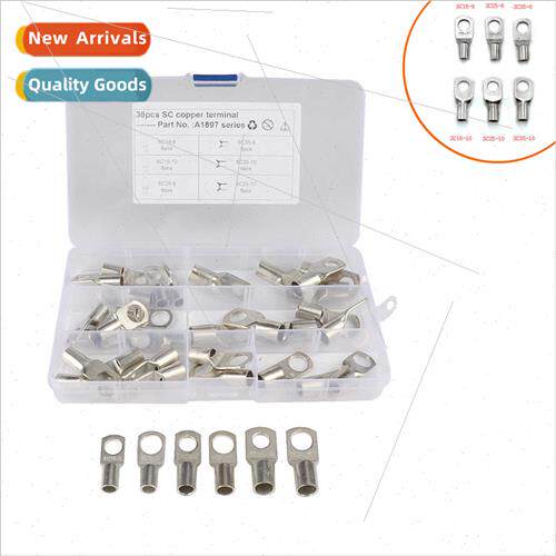-36pcs boxed SC copper nose terminals 6 kinds tinned copper