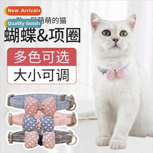 Pet collar bow cat collar adjustable neck collar cute cat co