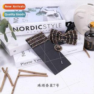 Crystal Embroidery Bead Men Wedding Tie Tube Ban Bow