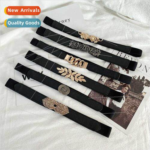Women decorative belt dress sub simple hundred sweater coat