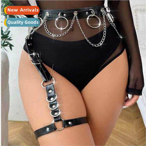 Europe punk decorative belt binding belt wide  chain rivets