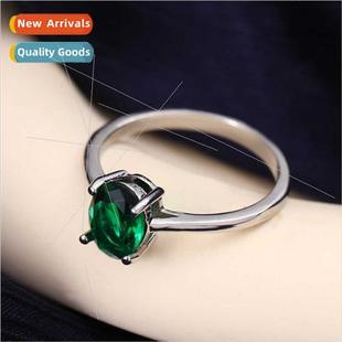 zirconia simple finger Europe ladies ring open leaves