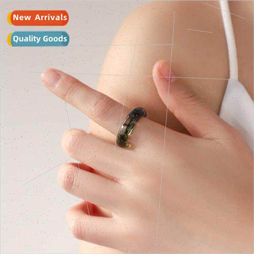 Wood Resin Drip Ring Couple  Europe Imation Ice Flower Jadee
