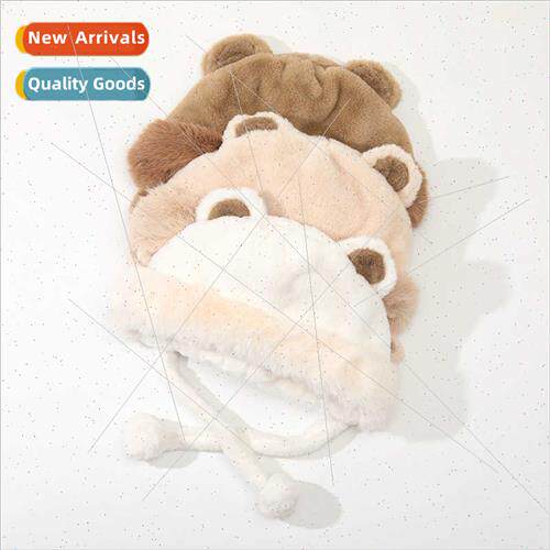 New cute bear ears hat female autumn winter warm ear protect