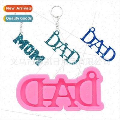 licone Mirror Drip Alphabet Dad DAD Keychain Mould Crystal F