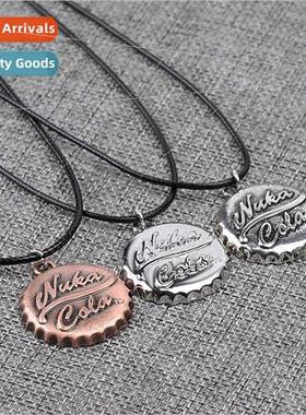 creative letters men beer cap necklace NUKA COLA personalize