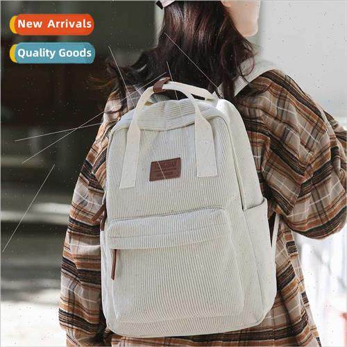 HK washed canvas schoolbag Korean men women students large c