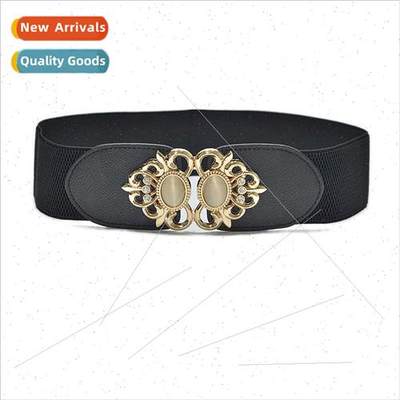 Fashion rhinestone inlaid belt women versatile real cat eye