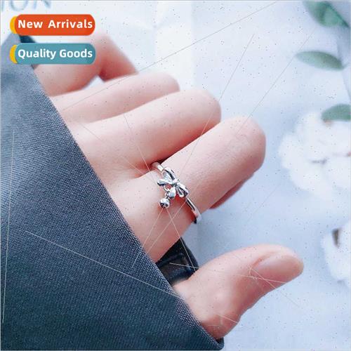 Bells round beads bow ring female fashion versatile student