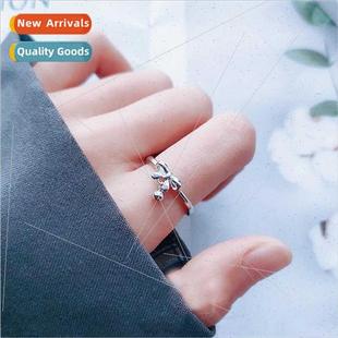 bow ring female Bells versatile beads fashion student round