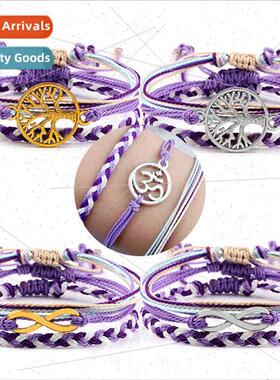 Jewelry Omu Charms Ocean Waves Braided Waxed Wire Bracelet M