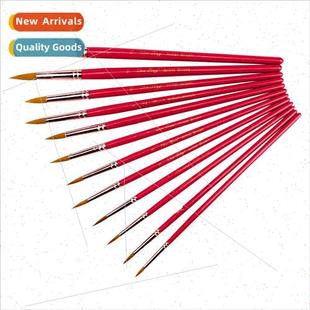 rod hair red brush watercolor pointed 12pcs nylon