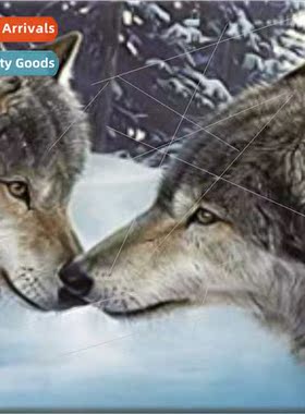 Cross Stch New DIY Wolf Couple Full Stch mple Handmade Threa