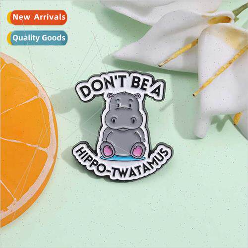 Creative New Cute hippopotamus modeling metal brooch Cartoon