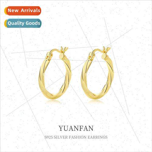 925 silver irregular twisted earrings female ins Europe cold