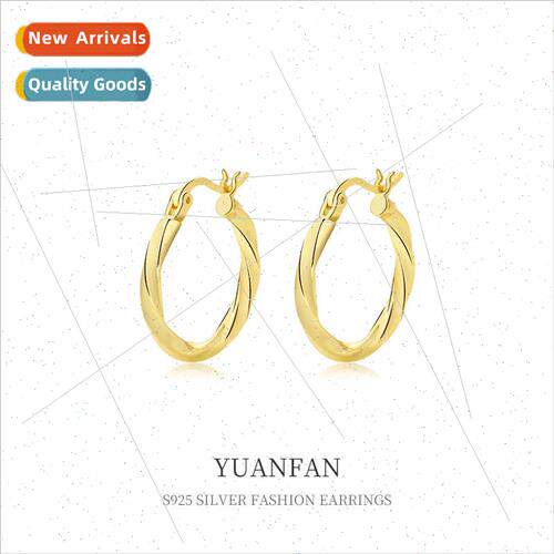 925 silver irregular twisted earrings female ins Europe cold