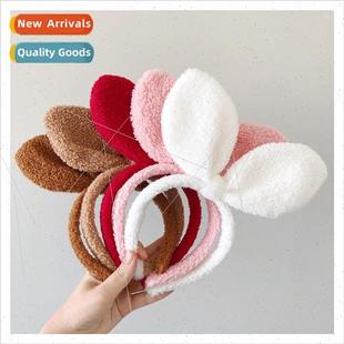 cute rabb ears fall band plush hair female winter