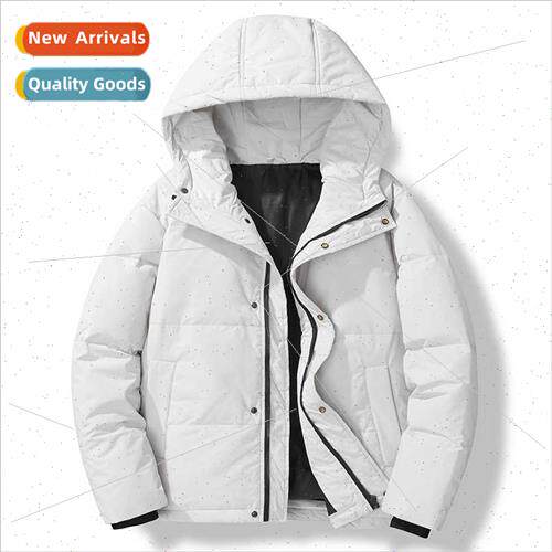 Thickened hooded down jacket male short youth whe duck down
