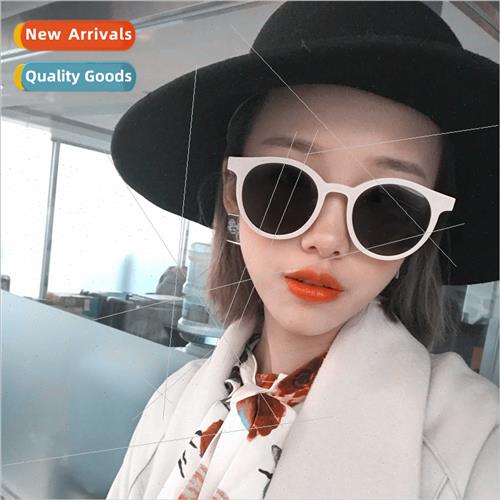 female whe retro small frame sunglasses Aqin round Korean ma-封面