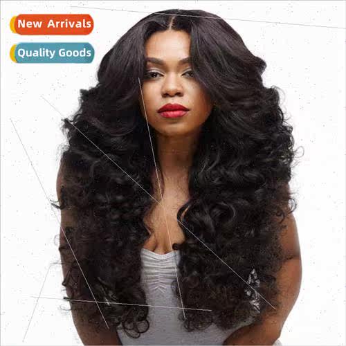 African ladies big wave center parted wig Europe black hair