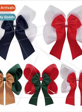 Europe 6inch Christmas double layer big bow hairpin girls ho