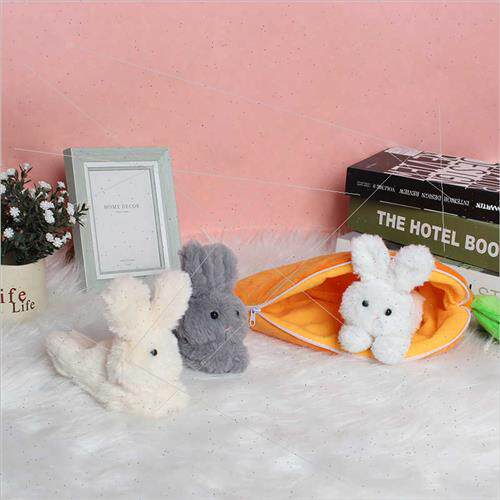 Cute carrot bag bunny doll set ornaments Easter cartoon doll