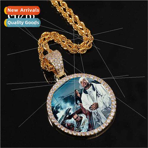 Hip Hop Photo Pendant Copper wh Zirconia Solid DIY Creative