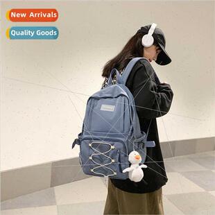 2021 spring new large-capacy shoulder bag lerature drawstrin