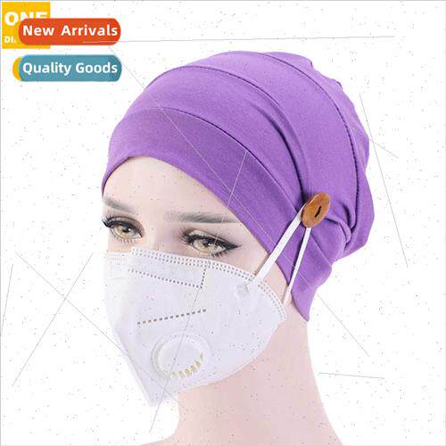 Women Mask Hat Nurse Hat Staff Hat Anti Strangulation Button