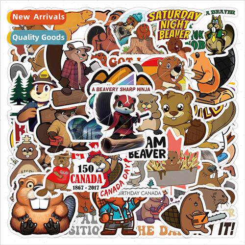 50 new cartoon beaver handbook stickers decorative notebook