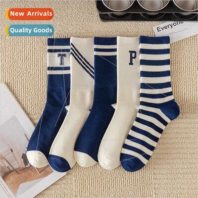 Socks men mid-calf socks spring fall  cotton basketball men