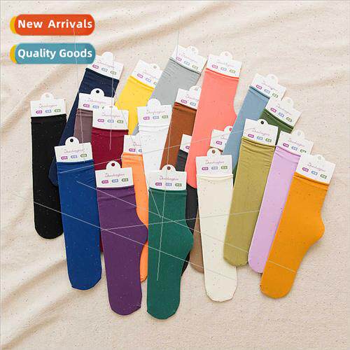 Package yarn velvet socks women mid-calf thin spring summer