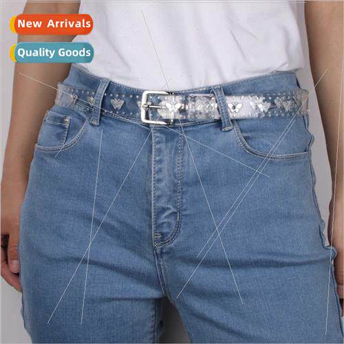 Transparent laser belt female Jelly belt plastic belt candy