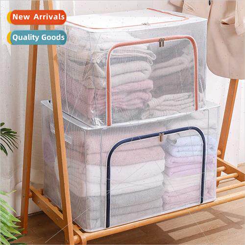 Foldable PVC mesh storage box wh steel frame large storage b
