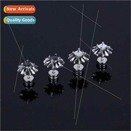 Chao men tanium steel punk earrings fashion simple stainless