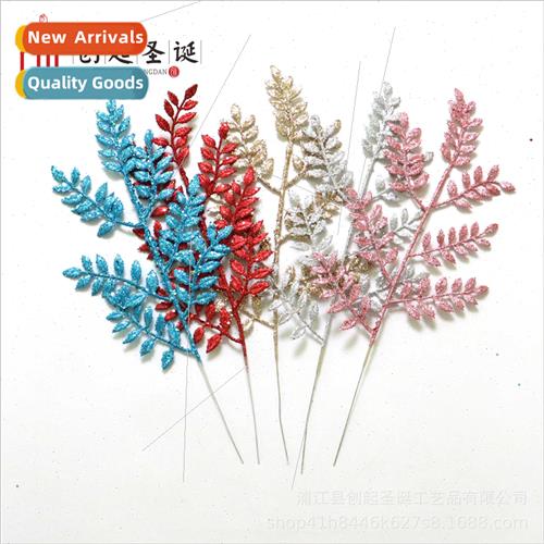 45cm 7 ks melon leaves Christmas gold dust plastic leaves Ch