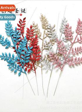 45cm 7 ks melon leaves Christmas gold dust plastic leaves Ch