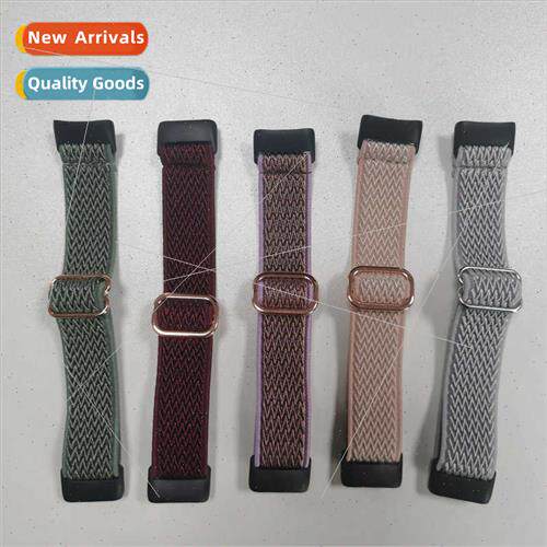 适用charge5 elastic nylon watch blarge buckle wave pattern w