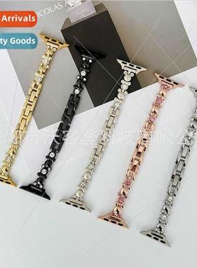 适用Apple Watch Diamond Bear Stainless Steel Metal Bapple wa