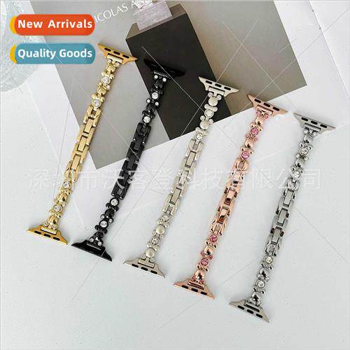 适用Apple Watch Diamond Bear Stainless Steel Metal Bapple wa