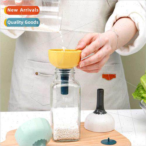 Kchen funnel small diameter household silicone retractable l