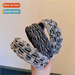 temperament wide beads Printed braided girl twist lovely