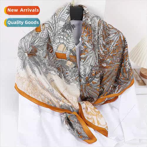 Yangqi simple Europe Uned States large square scarf 110cm