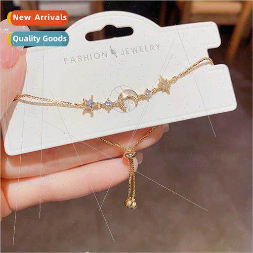 Vintage Fashion Zirconia Star Moon Pull-Out Bracelet  che Br