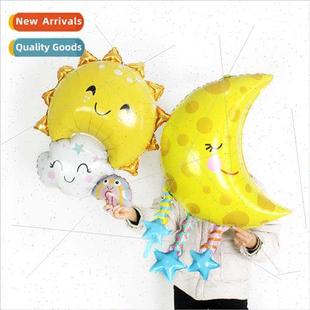 tassel moon aluminum cute film shape smile sun Large clouds