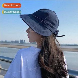 tide fashion brimmed female fishe large Korean bow Hat cute