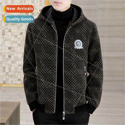 Fall winter men middle-aged business casual thickened jacket
